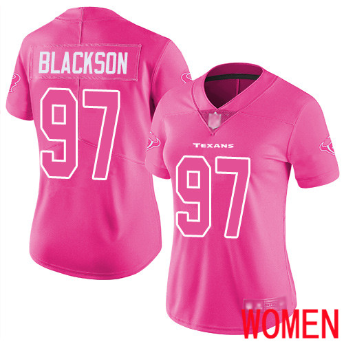 Houston Texans Limited Pink Women Angelo Blackson Jersey NFL Football #97 Rush Fashion->houston texans->NFL Jersey